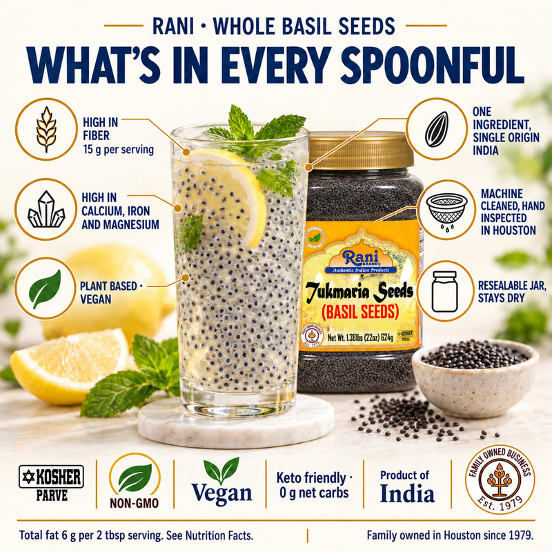 Rani Tukmaria  (Natural Holy Basil Seeds) {4 Sizes Available}