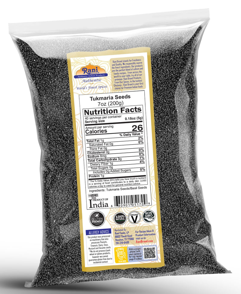 Rani Tukmaria  (Natural Holy Basil Seeds) {4 Sizes Available}