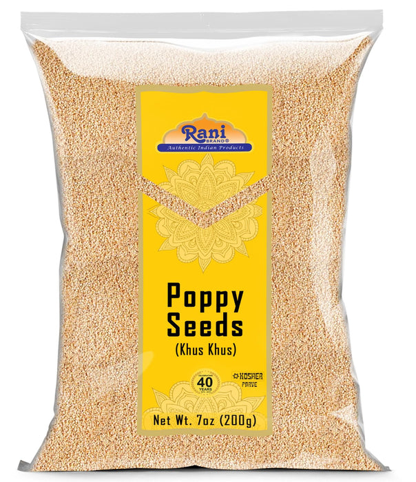 Rani White Poppy Seeds Whole (Khus Khus) Indian Spice 7oz (200g) ~ All Natural | Vegan | Gluten Friendly | NON-GMO | Kosher | Indian Origin