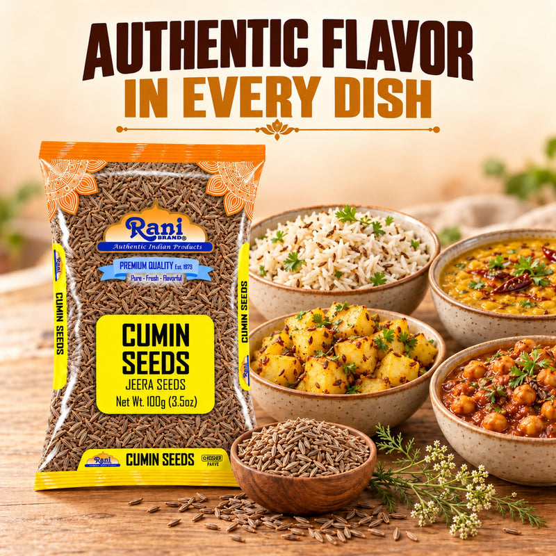 Rani Cumin Seeds Whole (Jeera) Spice 3.5oz (100g) ~ All Natural | Gluten Friendly | NON-GMO | Kosher | Vegan | Indian Origin