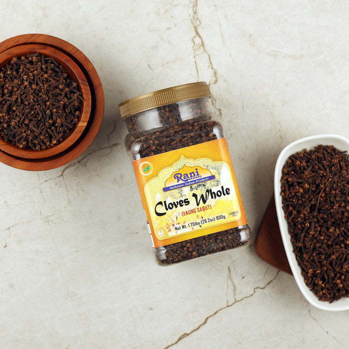 Rani Cloves Whole (Laung) 28oz (800g) Great for Food, Tea, Pomander Balls and Potpourri, Hand Selected, Spice, PET Jar ~ All Natural | NON-GMO | Kosher | Vegan