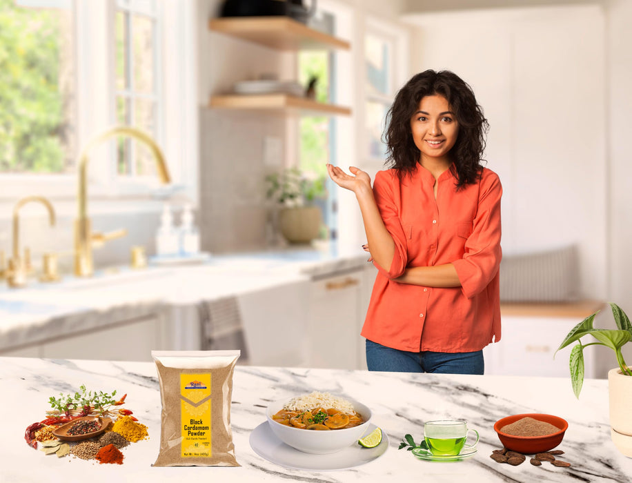 Rani Black Cardamom Powder (Kali Elachi) Indian Spice 14oz (400g) ~ All Natural | Vegan | Gluten Friendly | NON-GMO | Kosher | Indian Origin | Smokey, Tsaoko, Cao Guo, Bach Dan Khau, Badi