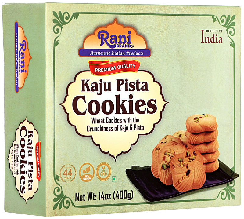 Rani Kaju Pista Cookies (Wheat Cookies with Crunchiness of Kaju & Pista) 14oz (400g) Premium Quality Indian Cookies ~ All Natural | Vegan | Non-GMO | Indian Origin