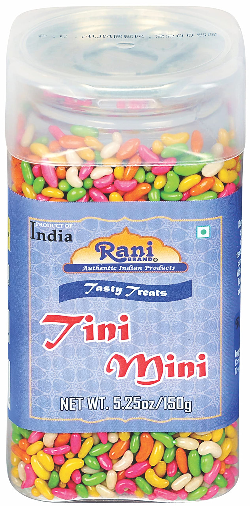 Rani Tini Mini 5.25oz (150g) Vacuum Sealed, Easy Open Top, Resealable Container ~ Indian Tasty Treats | Vegan | Gluten Friendly | NON-GMO | Indian Origin