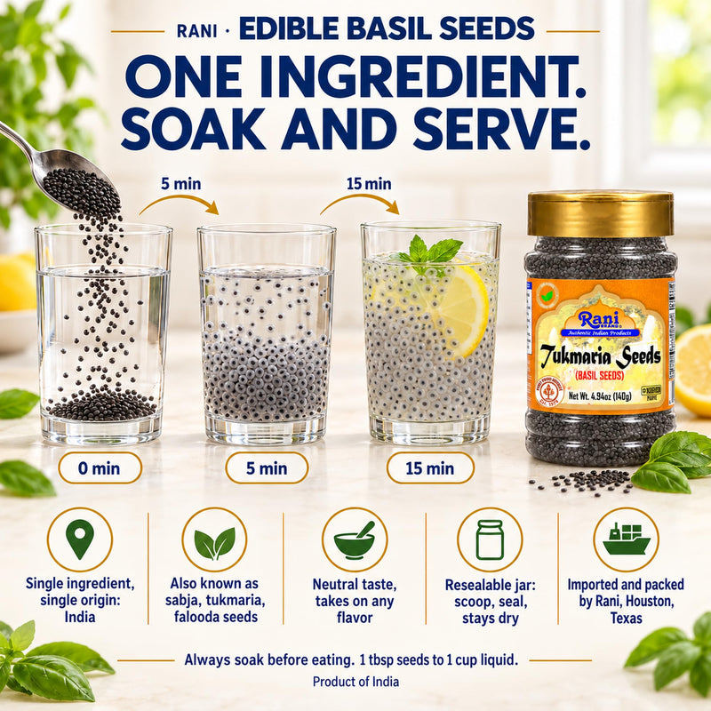 Rani Tukmaria  (Natural Holy Basil Seeds) {4 Sizes Available}