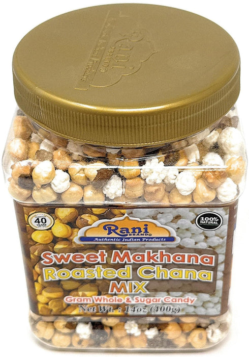 Rani Roasted Chana (Chickpeas) Sweet Mix Flavor 14oz (400g) PET Jar ~ All Natural | Vegan | No Preservatives | Gluten Friendly | Indian Origin