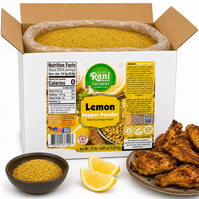 Rani Lemon Pepper Powder (Zesty Citrus Pepper Blend) 400oz (25lbs) 11.34kg Bulk Box ~ Gluten Free | NON-GMO | Kosher | Vegan | Product of USA