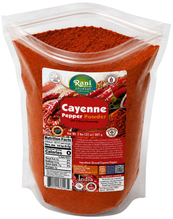 Rani Cayenne Pepper Powder (Hot & Spicy Seasoning) 32oz (2lbs) 908g ~ All Natural | Gluten Free | NON-GMO | Kosher | Vegan | Product of India