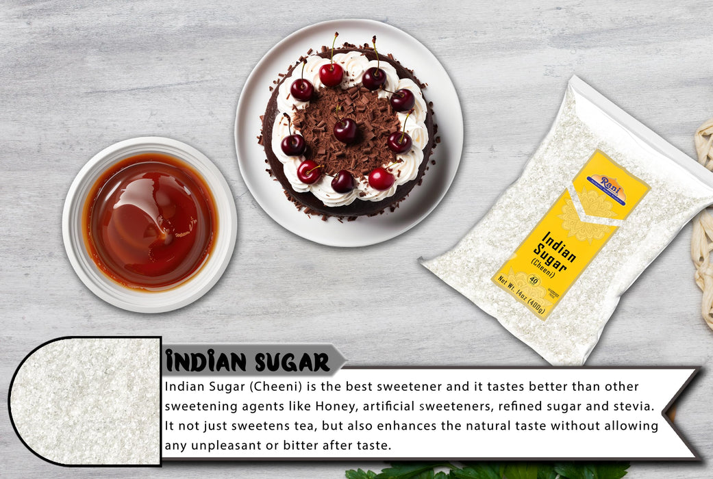 Rani Indian Sugar (Cheeni) 14oz (400g) ~ All Natural | Gluten Friendly | No Colors | Kosher | Vegan | Indian Origin