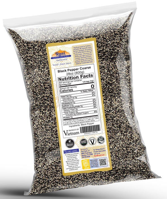 Rani Black Pepper Coarse Ground 28 Mesh (Table Grind), 28oz (1.75lbs) 800g ~ All Natural | Vegan | Gluten Friendly | NON-GMO