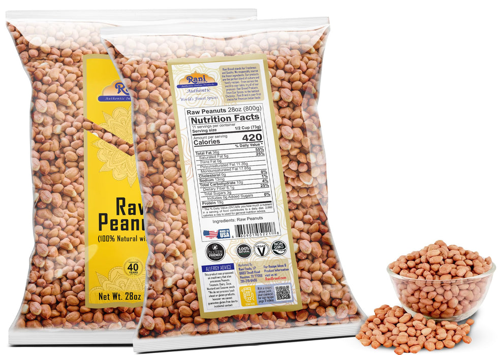 Rani Peanuts, Raw Whole With Skin (uncooked, unsalted) ~ All Natural | Fresh Product of USA ~ Spanish Grade Groundnut / Redskin {9 Sizes Available}