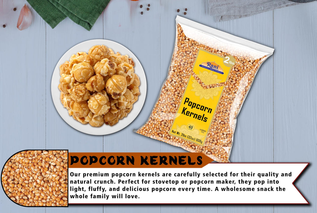 Rani Popcorn Kernels 32oz (2lbs) 908g Bulk, Perfect for Stovetop, Microwave & Popcorn Machines ~ All Natural | Gluten Friendly | Vegan | NON-GMO | Kosher | Product of USA