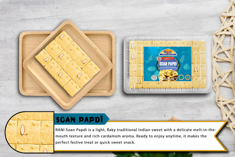 Rani Soan Papdi 17.5oz (500g) PET Jar, Traditional Indian Sweets, Ready to eat ~ All Natural | Non-GMO | Kosher | Indian Origin