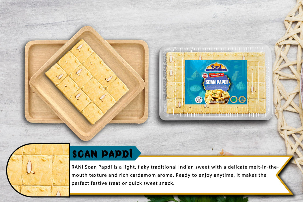 Rani Soan Papdi 17.5oz (500g) PET Jar, Pack of 6, Traditional Indian Sweets, Ready to eat ~ All Natural | Non-GMO | Kosher | Indian Origin