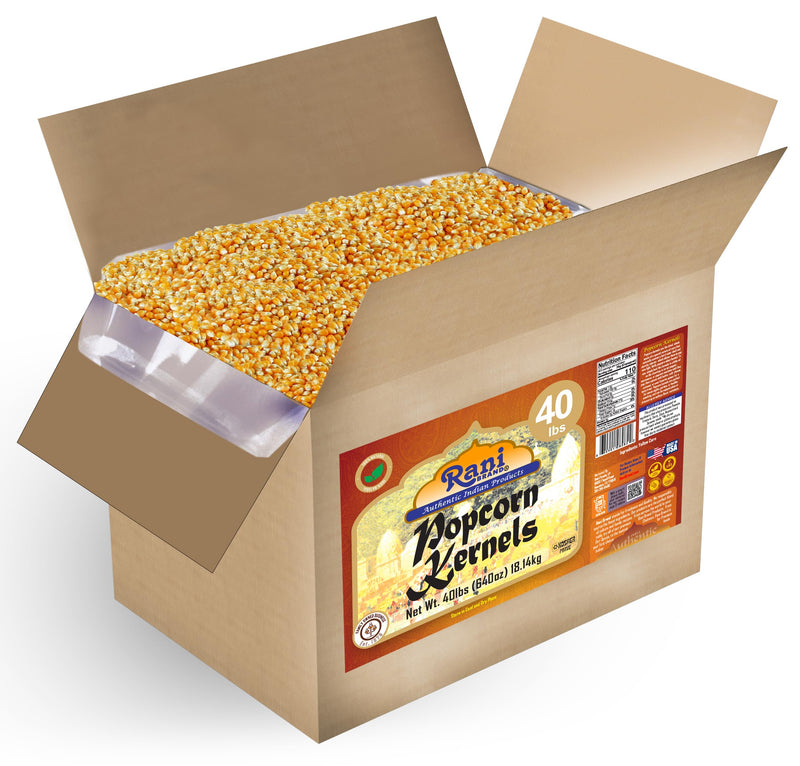 Rani Popcorn Kernels 40lbs (640oz) 18.14kg Bulk Box, Perfect for Stovetop, Microwave & Popcorn Machines ~ All Natural | Gluten Friendly | Vegan | NON-GMO | Kosher | Product of USA