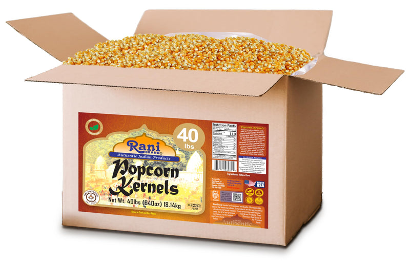 Rani Popcorn Kernels 40lbs (640oz) 18.14kg Bulk Box, Perfect for Stovetop, Microwave & Popcorn Machines ~ All Natural | Gluten Friendly | Vegan | NON-GMO | Kosher | Product of USA