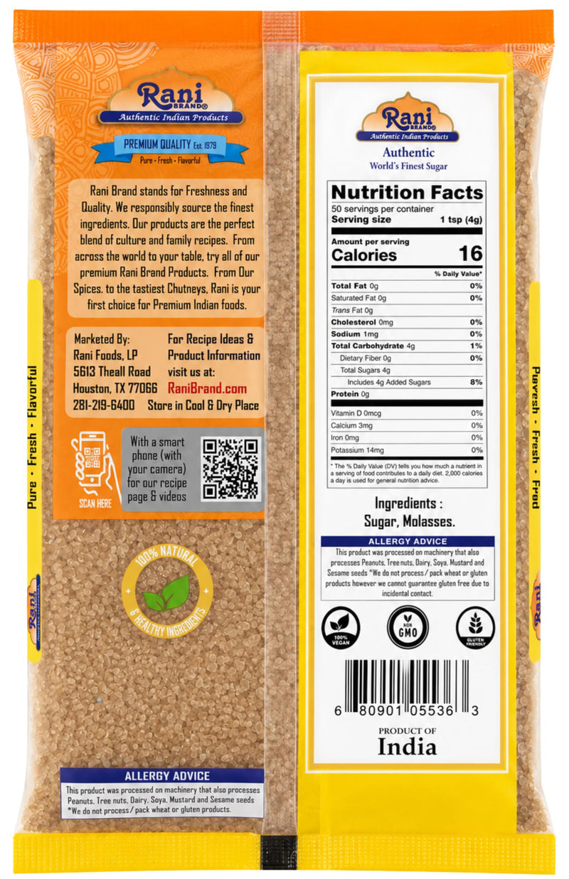 Rani Brown Sugar 7oz (200g) ~ All Natural | Gluten Friendly | Vegan | Non-GMO | Kosher | Indian Origin