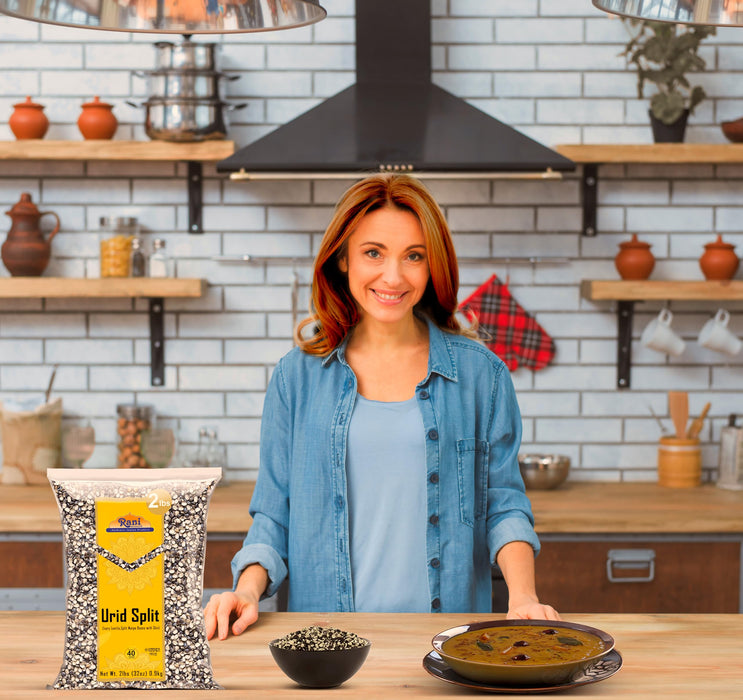 Rani Urid/Urad Split Chilka (Split Matpe Beans with Skin) Indian Lentils 32oz (2lbs) 908g ~ All Natural | Gluten Friendly | Non-GMO | Kosher | Vegan | Indian Origin