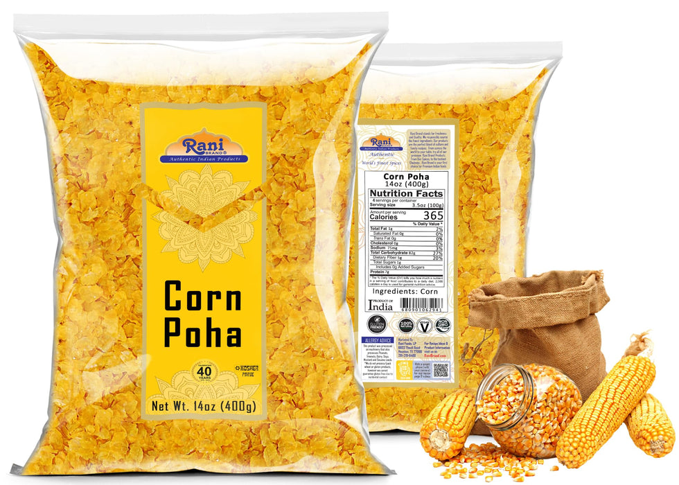 Rani Corn Poha 14oz (400g) ~ All Natural | Gluten Friendly | Vegan | Kosher | Indian Origin