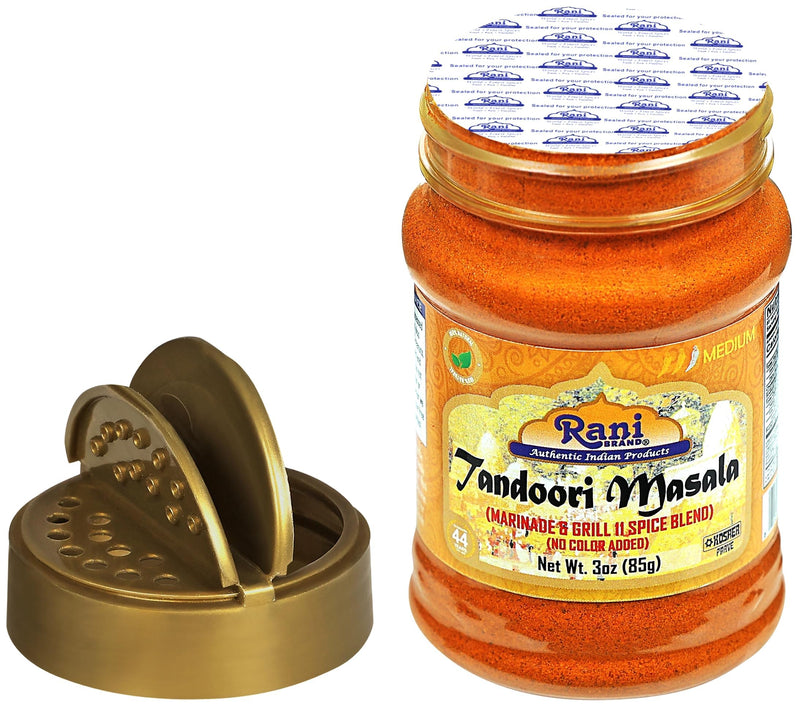 Rani Tandoori Masala (Natural, No Colors Added) Indian 11-Spice Blend 3oz (85g) PET Jar, Pack of 12 ~ Salt Free | Vegan | Gluten Friendly | NON-GMO | Kosher | Indian Origin