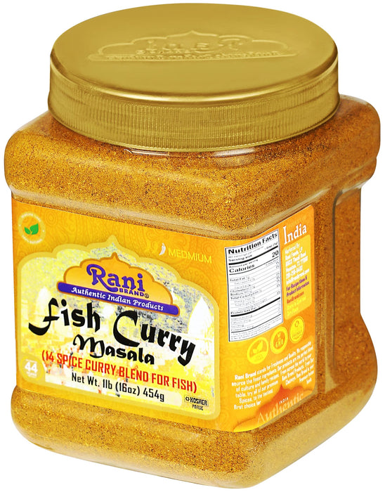 Rani Fish Curry Masala (14-Spice Curry Blend for Fish) 16oz (1lb) 454g PET Jar ~ All Natural | Vegan | Gluten Friendly | NON-GMO | Kosher | Indian Origin