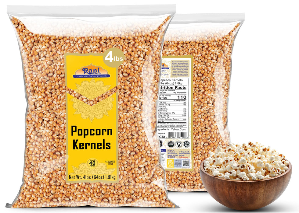 Rani Popcorn Kernels 64oz (4lbs) 1.81kg Bulk, Perfect for Stovetop, Microwave & Popcorn Machines ~ All Natural | Gluten Friendly | Vegan | NON-GMO | Kosher | Product of USA