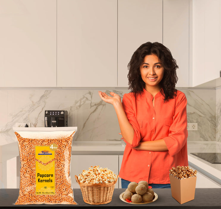 Rani Popcorn Kernels 64oz (4lbs) 1.81kg Bulk, Perfect for Stovetop, Microwave & Popcorn Machines ~ All Natural | Gluten Friendly | Vegan | NON-GMO | Kosher | Product of USA