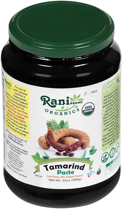 Rani Organic Tamarind Paste (Imli Paste) 32oz (2lbs) 908g Glass Jar, No Sugar Added ~ All Natural | Vegan | Gluten Free | No Colors | NON-GMO | Kosher | Indian Origin | USDA Certified Organic