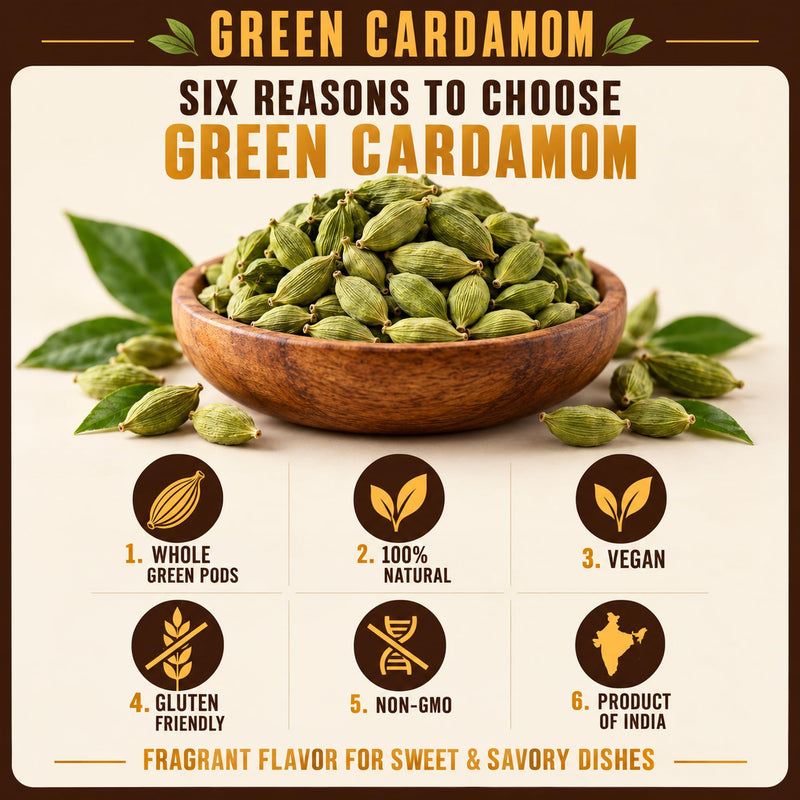 Rani Green Cardamom Pods Spice (Hari Elachi) 3.5oz (100g) ~ All Natural | Vegan | Gluten Friendly | NON-GMO | Kosher | Product of India