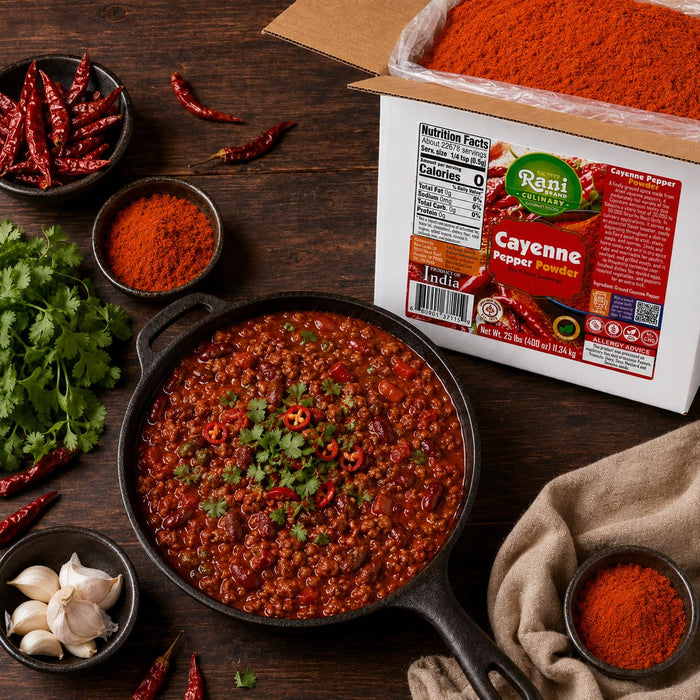 Rani Cayenne Pepper Powder (Hot & Spicy Seasoning) 400oz (25lbs) 11.34kg Bulk Box ~ All Natural | Gluten Free | NON-GMO | Kosher | Vegan | Product of India