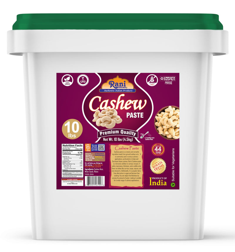 Rani Cashew Paste 160oz (10lbs) 4.54kg Bulk ~ Vegan | Gluten Free | NON-GMO | Kosher | No Colors | Indian Origin