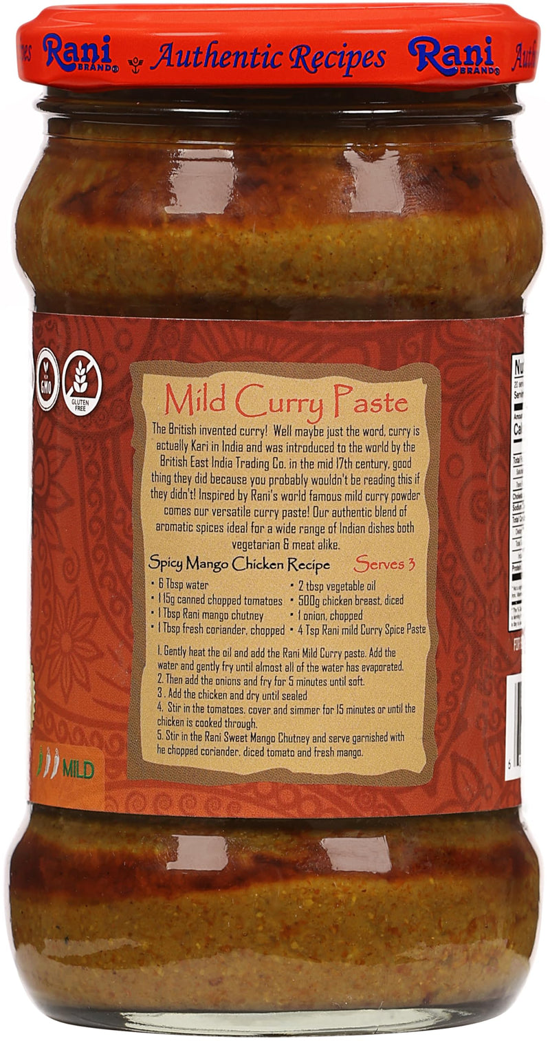 Rani Curry Paste MILD (Spice Paste) 10.5oz (300g) Glass Jar ~ No Colors | All Natural | NON-GMO | Kosher | Vegan | Gluten Free | Indian Origin