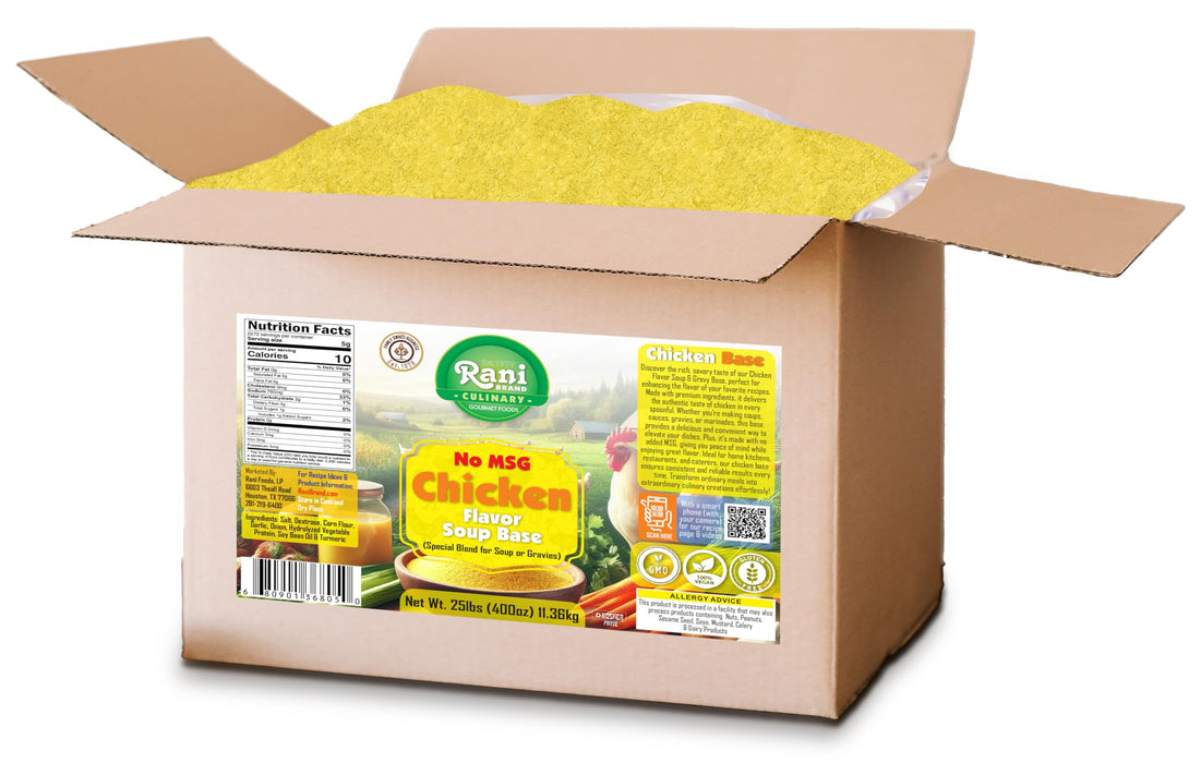 Rani Premium Chicken Base (Special Blend for Soup or Gravies) 400oz (25lbs) 11.36kg Bulk Box ~ All Natural | Gluten Friendly | NON-GMO | Kosher | Vegan | Product of USA