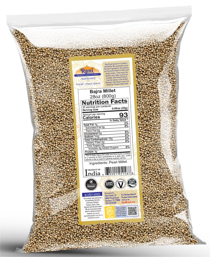 Rani Bajri Millet (Pearl Millet) 28oz (1.75lbs) 800g ~ All Natural | Vegan | Gluten Friendly | NON-GMO | Kosher | Indian Origin