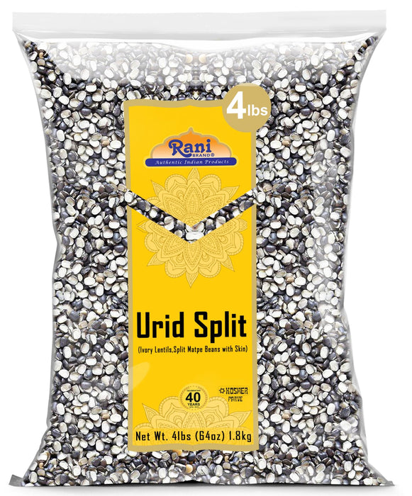 Rani Urid/Urad Split Chilka (Split Matpe Beans with Skin) Indian Lentils 64oz (4lbs) 1.81kg ~ All Natural | Gluten Friendly | NON-GMO | Kosher | Vegan | Indian Origin