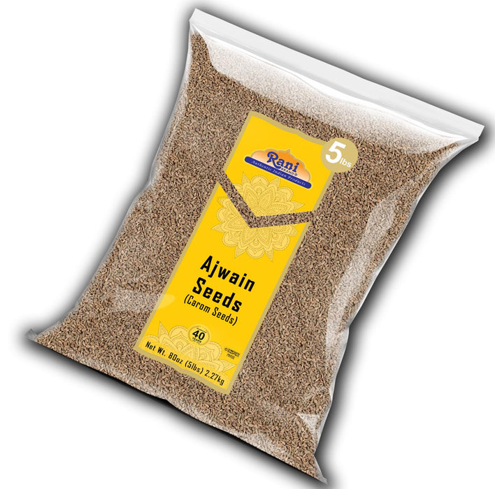 Rani Ajwain Seeds (Carom Bishops Weed) Spice Whole 80oz (5lbs) 2.27kg Bulk ~ Natural | Vegan | Gluten Friendly | NON-GMO | Kosher | Indian Origin