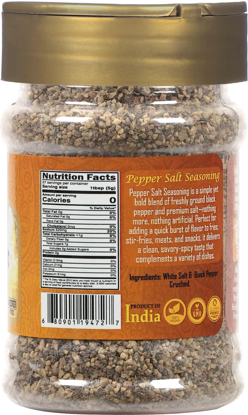 Rani Pepper Salt Seasoning (All Purpose General Seasoning) 6.6oz (187g) PET Jar ~ All Natural | Gluten Friendly | Non-GMO | Kosher | Product of India