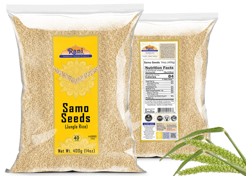 Rani Samo Seeds Whole (Japanese barnyard millet / Jungle Rice/Moriyo/ Samak Rice) Echinochloa frumentacea 14oz (400g) ~ All Natural | Vegan | Gluten Friendly | NON-GMO | Indian Origin