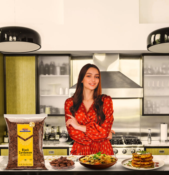 Rani Black Cardamom Pods (Kali Elachi) Whole Indian Spice 32oz (2lbs) 908g Bulk ~ All Natural | Vegan | Gluten Friendly | NON-GMO | Kosher | Indian Origin | Smokey, Tsaoko, Cao Guo, Bach Dan Khau, Badi