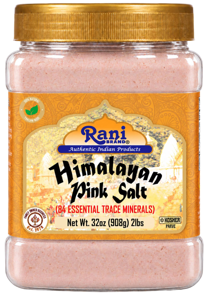 Rani Himalayan Pink Salt Powder (84 Essential Trace Minerals) 32oz (2lbs) 908g PET Jar ~ Natural | Vegan | Gluten Friendly | NON-GMO