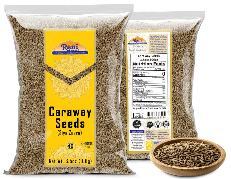 Rani Caraway Seeds Spice 3.5oz (100g) Natural ~ Gluten Friendly | NON-GMO | Kosher | Vegan | Indian Origin