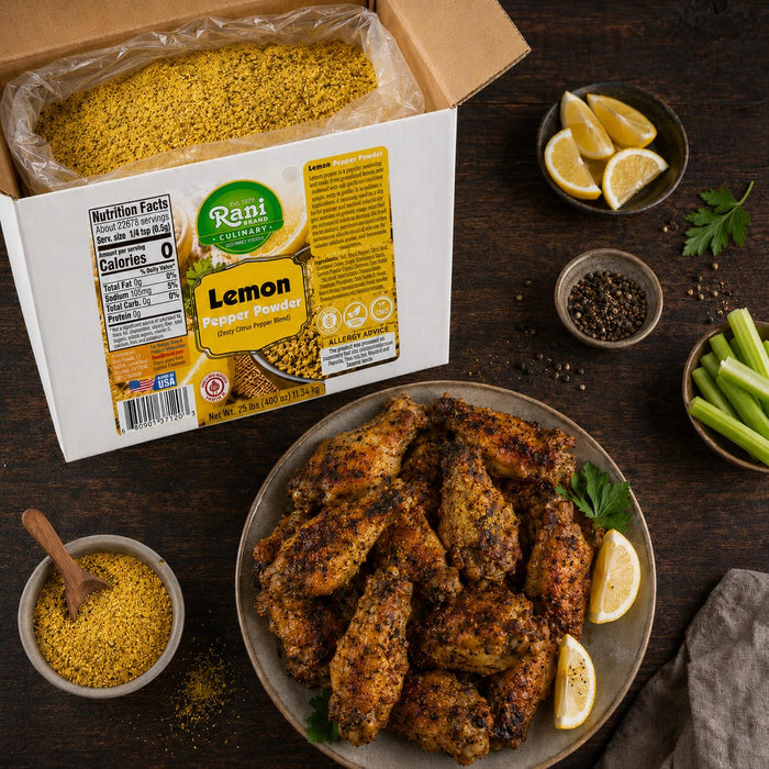 Rani Lemon Pepper Powder (Zesty Citrus Pepper Blend) 400oz (25lbs) 11.34kg Bulk Box ~ Gluten Free | NON-GMO | Kosher | Vegan | Product of USA