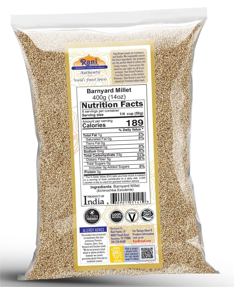 Rani Barnyard Millet (Echinochloa Esculenta Frumantacea) Whole {3 Sizes Available}