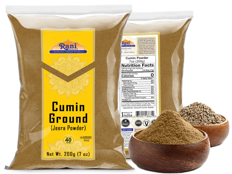 Rani Cumin (Jeera) Powder Spice 200g (7oz) ~ All Natural | Vegan | Gluten Friendly | NON-GMO | Kosher | Indian Origin