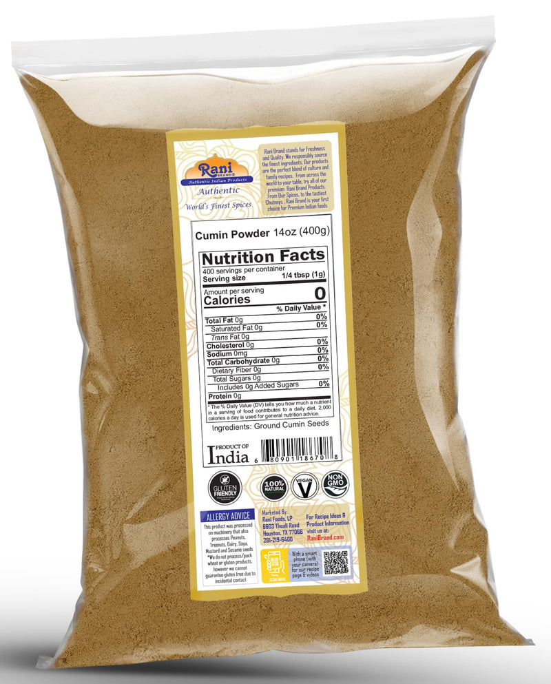 Rani Cumin (Jeera) Powder Spice 14oz (400g) ~ All Natural | Vegan | Gluten Friendly | NON-GMO | Kosher | Indian Origin