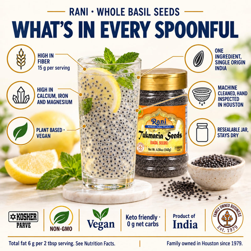 Rani Tukmaria  (Natural Holy Basil Seeds) {4 Sizes Available}