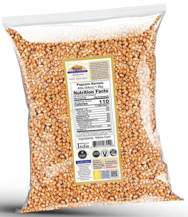 Rani Popcorn Kernels 64oz (4lbs) 1.81kg Bulk, Perfect for Stovetop, Microwave & Popcorn Machines ~ All Natural | Gluten Friendly | Vegan | NON-GMO | Kosher | Product of USA