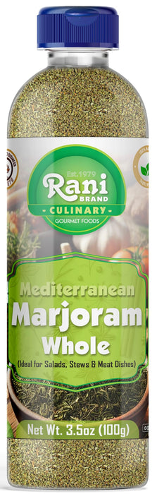 Rani Marjoram Whole (Ideal for Salads, Stews & Meat Dishes) 3.5oz (100g) PET Jar ~ All Natural | Gluten Friendly | NON-GMO | Kosher | Vegan | Product of USA