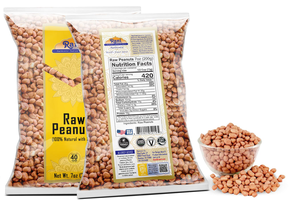 Rani Peanuts, Raw Whole With Skin (uncooked, unsalted) ~ All Natural | Fresh Product of USA ~ Spanish Grade Groundnut / Redskin {9 Sizes Available}