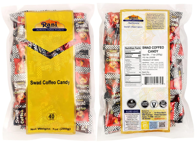 Rani Swad Assorted Candies 7oz (200g) Pack of 6, Coffeo, Kacha Aam, Orange, Imli, Pan, Chatpati Candy ~ Indian Tasty Treats | Vegan | Gluten Friendly | NON-GMO | Indian Origin